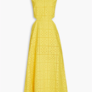 Cutout broderie anglaise cotton maxi dress
