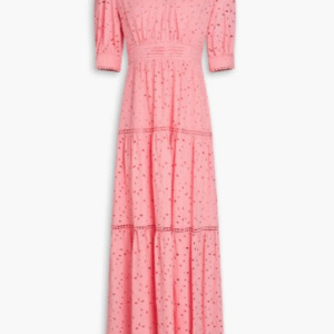 Olivier tiered broderie anglaise cotton maxi dress