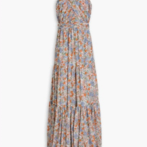 Florencia tiered floral-print silk-chiffon maxi dress